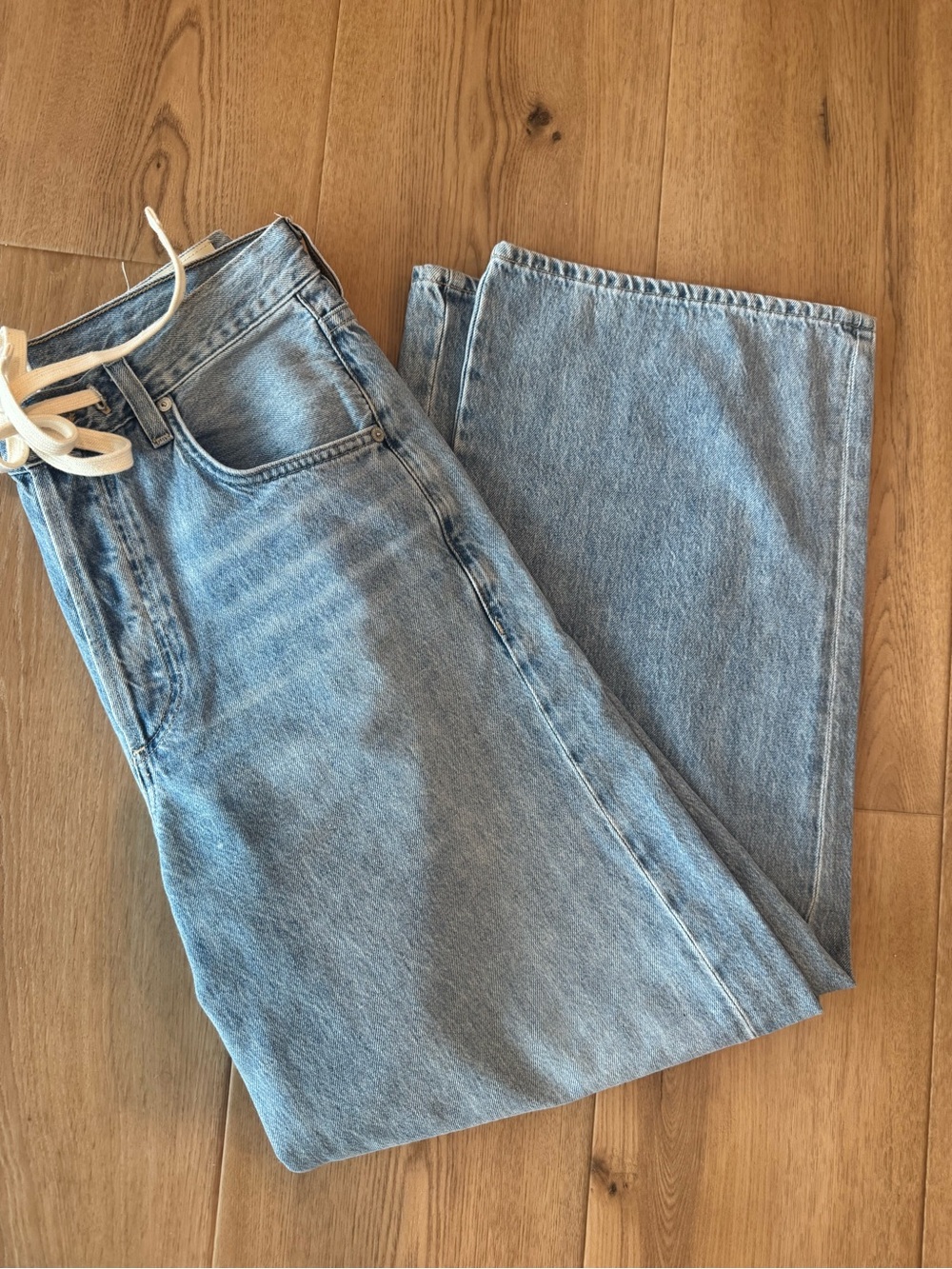 Citizens Of Humanity Light Blue Boyfriend Jeans with Drawstring - Picture 2 of 4
